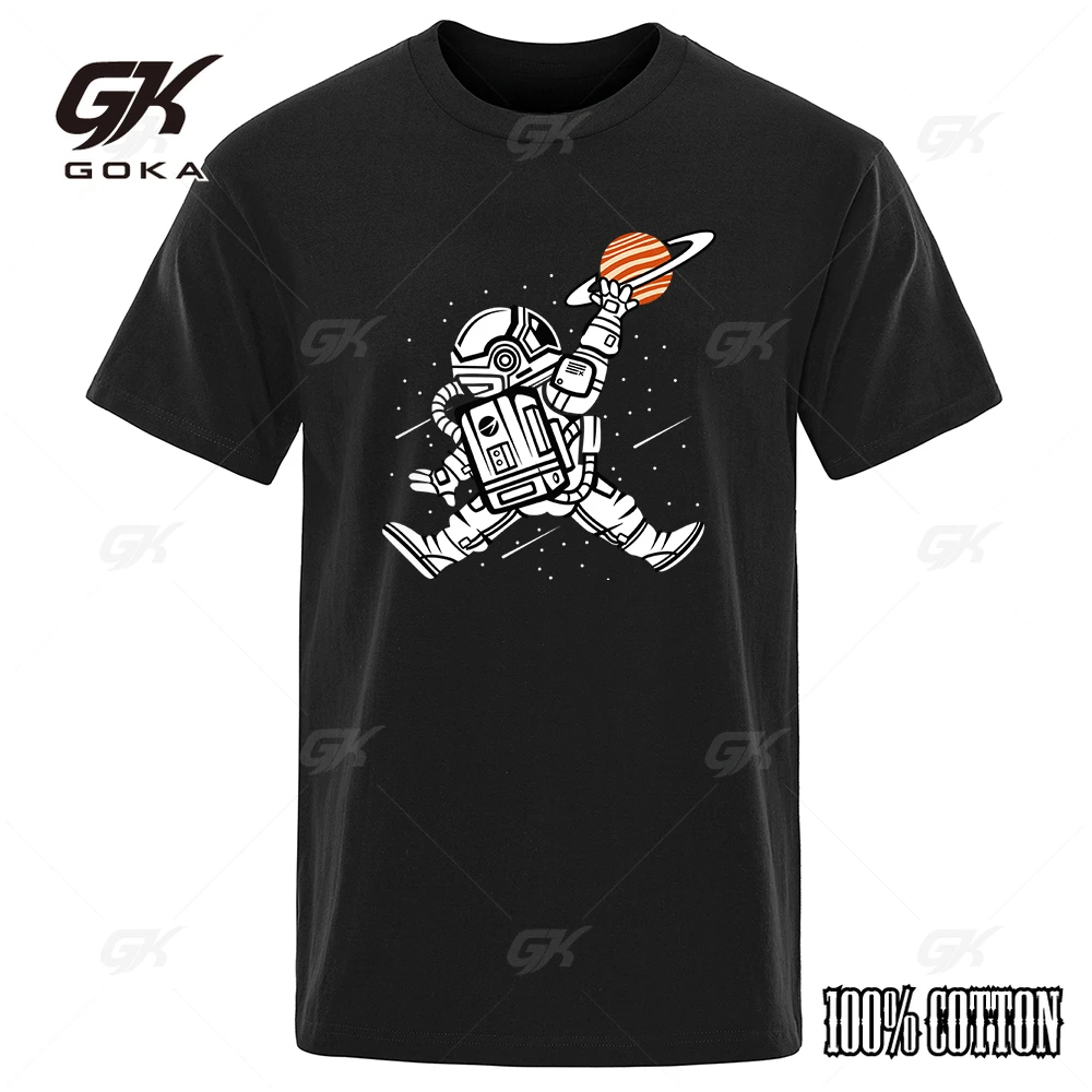 Spaceman Dunk T Shirt Men Women Cotton Eco Tee Clothes T-shirts Vintage Breathable Loose Short Sleeve Hip Hop Comfortable Tops