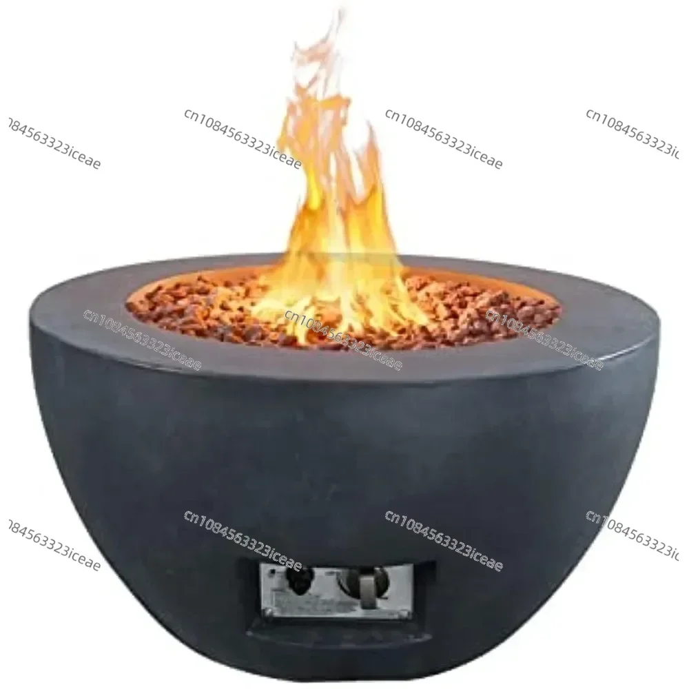 

25-дюймовый пропановый стол для пожара, большой бетонный стол для костра емкостью 50 000 БТЕ для открытого сада, патио