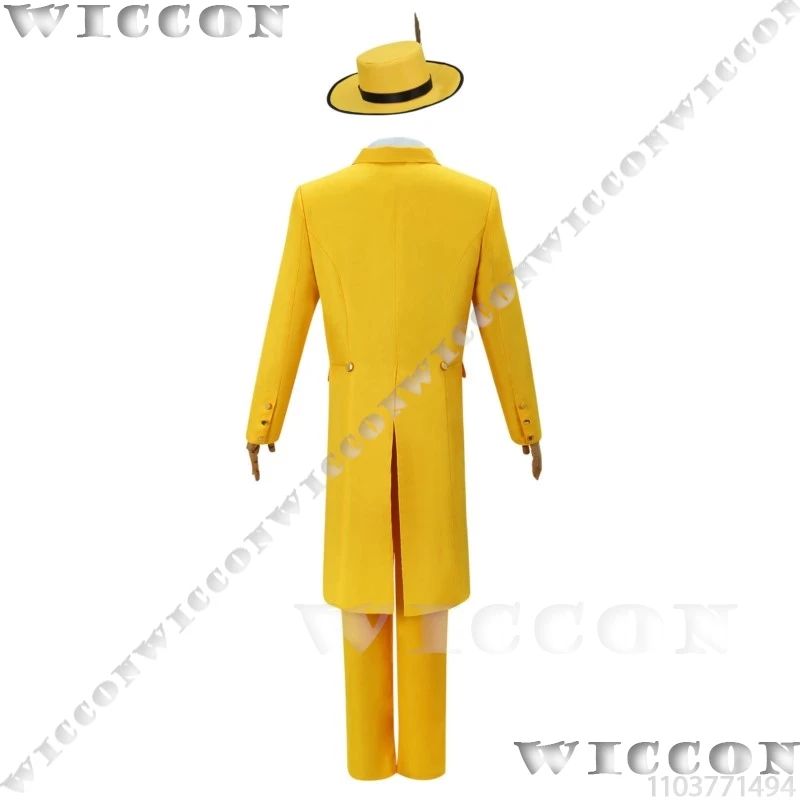 Jim Carry-Costume de Cosplay de Film, Masque Vert, Robe Jaune, Uniforme pour Adulte, ixd'Halloween, Personnalisé