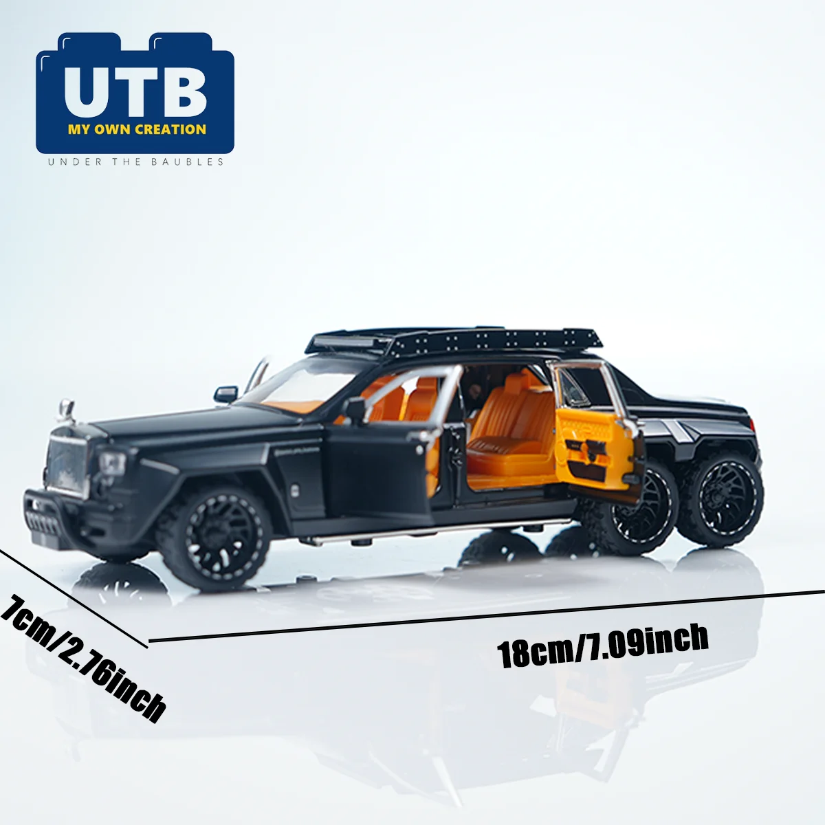1:32 Six-Wheel Luxury Alloy Car Model (Black/White/Military Green Mixed)! Can Open the Door + Pull Back Sprint, Lighting and Sound Effects Are Full of Atmosphere, the Body Comes with 3 Button Batteries, Play / Collection / All-Round Gift Giving, Must-Have for Car Fans!!!!