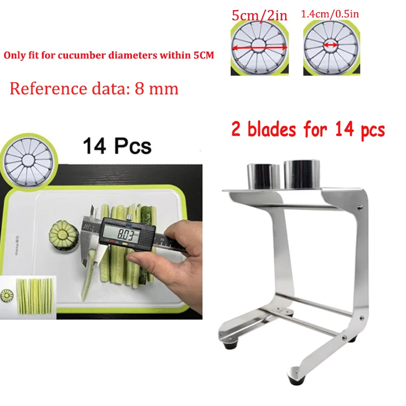 آلة قطع شرائح الخيار اليدوية SU304 - قطاعة الجزر لصنع السوشي أداة قطع يدوية لقطع مفرمة الخيار