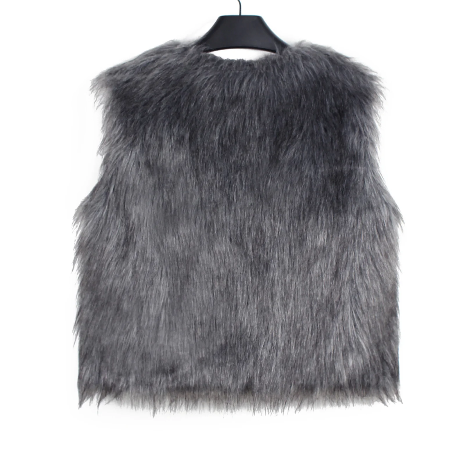 Women Gilet Fashion Solid Color Sleeveless Faux Fur Vest Open Front Jackets Vest Solid Outwear