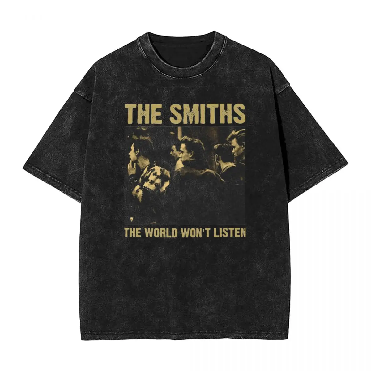 The Smiths World Won\'t Listen T Shirt Hip Hop Washed Harajuku T-Shirt Vintage Men Women Tops Streetwear Printed Tee Shirt