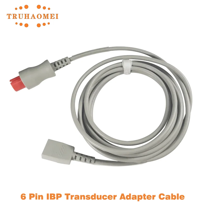 Invasive Blood Pressure Cable 6 Pin IBP Transducer Adapter Cable To Utah For Spacelabs Mindray Goldway Patient Monitor