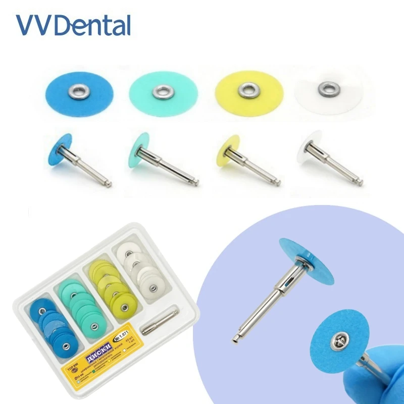 

VV Dental Composite Polishing Discs Holding Rod Mandrel 40Pcs/box Teeth Whitening Finishing Consumables