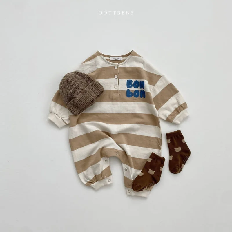 2025 New Newborn Infant Long Sleeve Casual Romper Cotton Baby Striped Jumpsuit Autumn Fashion Letter Print Boys Girl Clothes