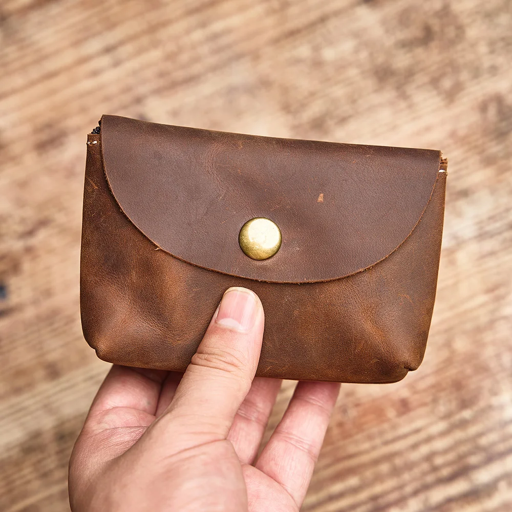 NUPUGOO Echtes Leder Retro Geldbörse männer Doppel Brieftasche Kleine Karte Tasche Männer Und Frauen Universal Münze Schlüssel Tasche – Detail 6