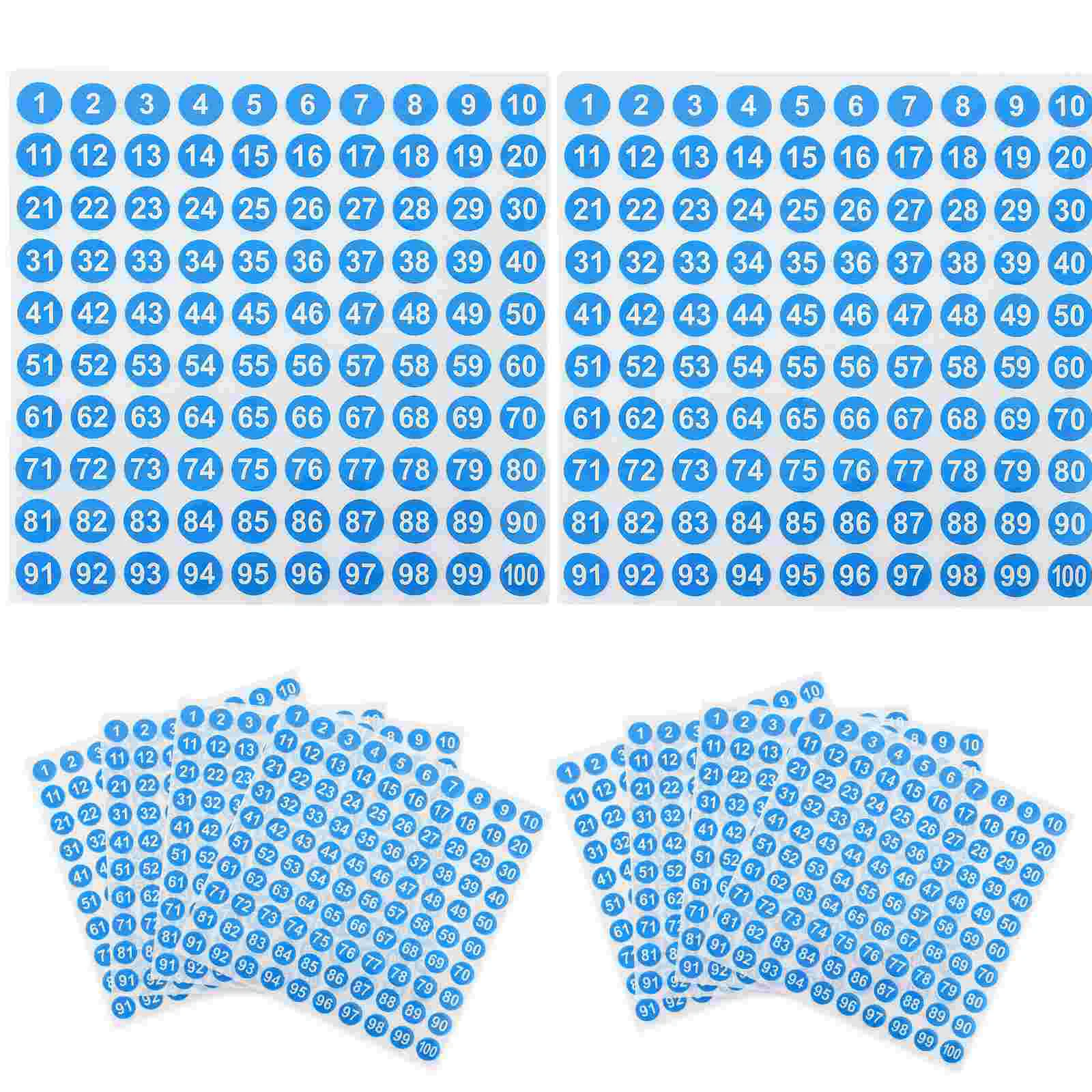 50 Sheets Stickers Round Number Office Labels Self-adhesive for Organizing Copper Plate Sign