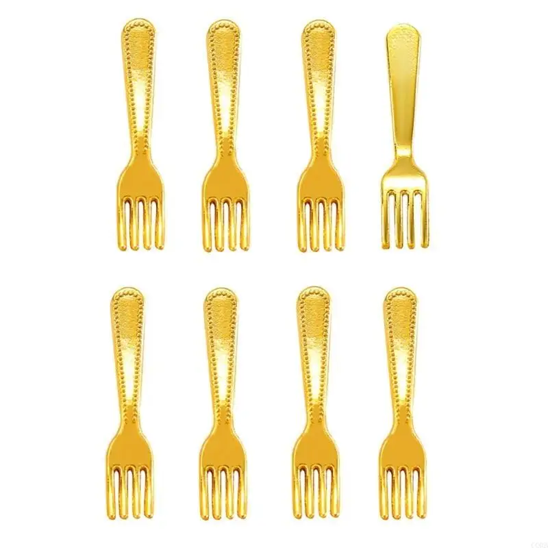 CORB 1:12 Scale Tableware Spoon Fork Pretend-Play Kid Dinnerware Kitchen Realistic Dollhouses Cooking Flatware