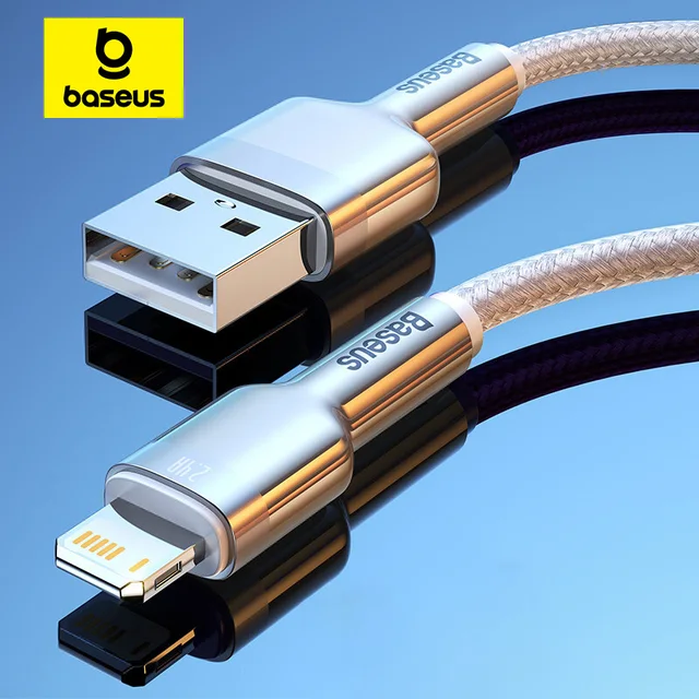 Kabel USB Baseus do iPhone'a 14 11 12 Pro Max Xs Xr X 2.4A Kabel do szybkiego ładowania iPhone'a Kabel 7 SE 8 Plus Ładowarka do iPada air