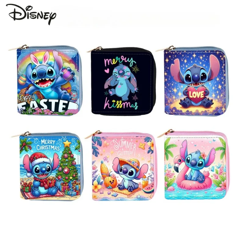 Stitch New Women's Zero Wallet Fashionable High Quality Multi Functional Card Bag Cartoon Cute Versatile Short Zipper Wallet