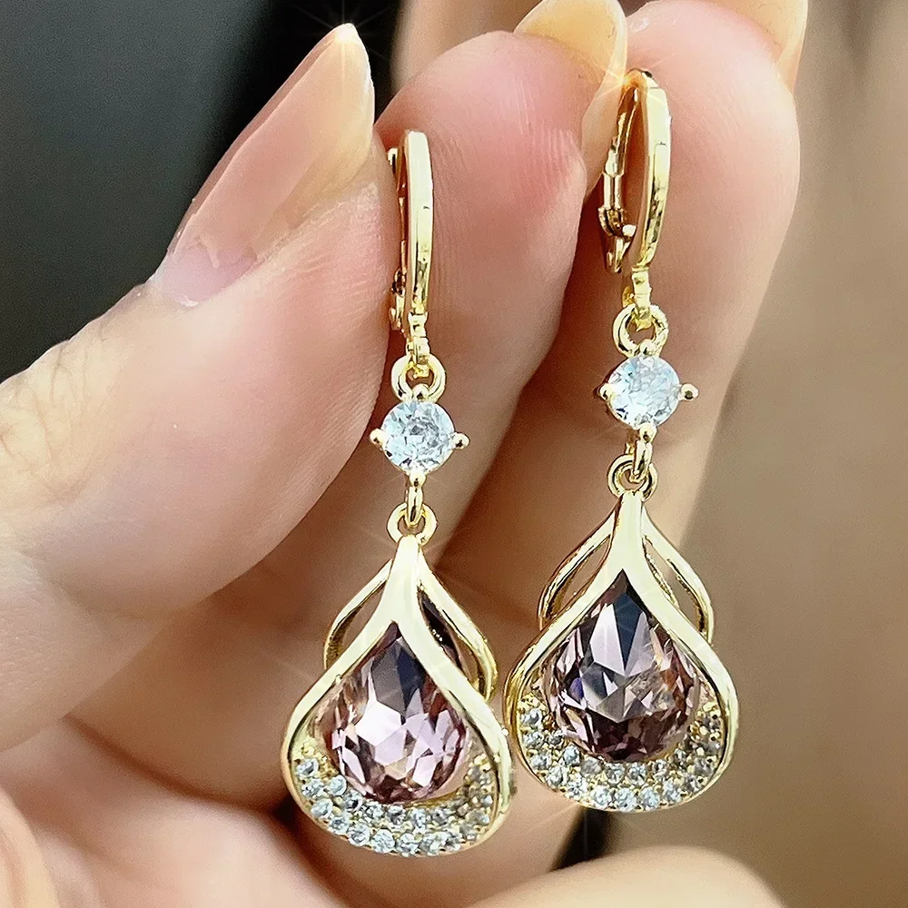 New Fashion Trend Elegant High-end Luxury Super Flash Crystal Tassel Earrings Inlaid Zircon Delicate Ladies Earrings for Women