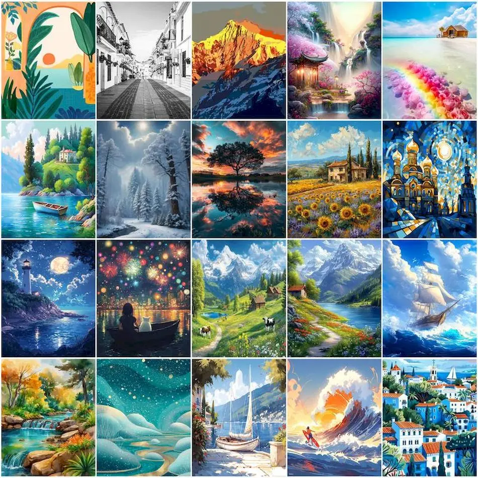 

GATYZTORY Paint By Number Adult Kit Color Markers Landscape Crafts Supplies Adults Personalized Gift Handiwork Diy Crafts Decor