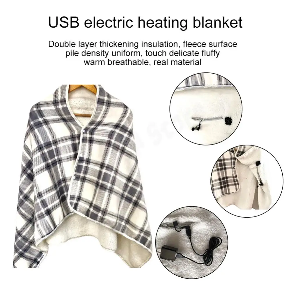 

Warm Shawl Heating Blanket 3 Heat Settings Electric Warm Shawl Multifunctional Soft Cold Protection Home Office Back Knee Warmer