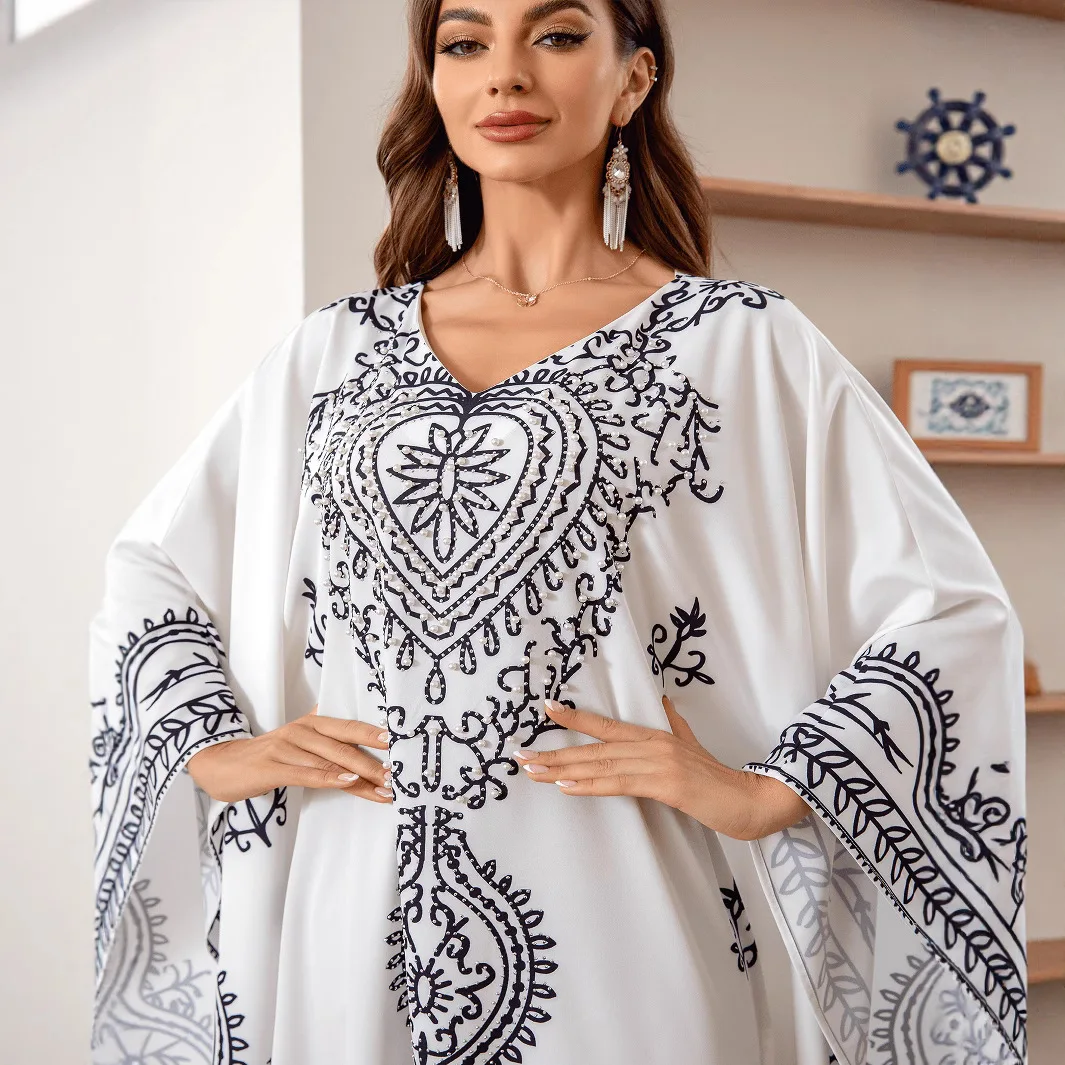 Hot Sale, Cross-Border Middle East Saudi Arabia Bat Sleeves Loose and Skinny Saudi Arabia Fashion Abayacw88141