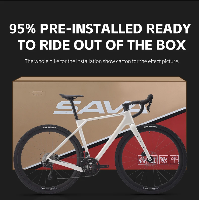 SAVA S14 Gravel Road Bike 20 Speed Carbon Fiber All Terrain Racing 700C Wheel Size GRX 400 - 2025 Model