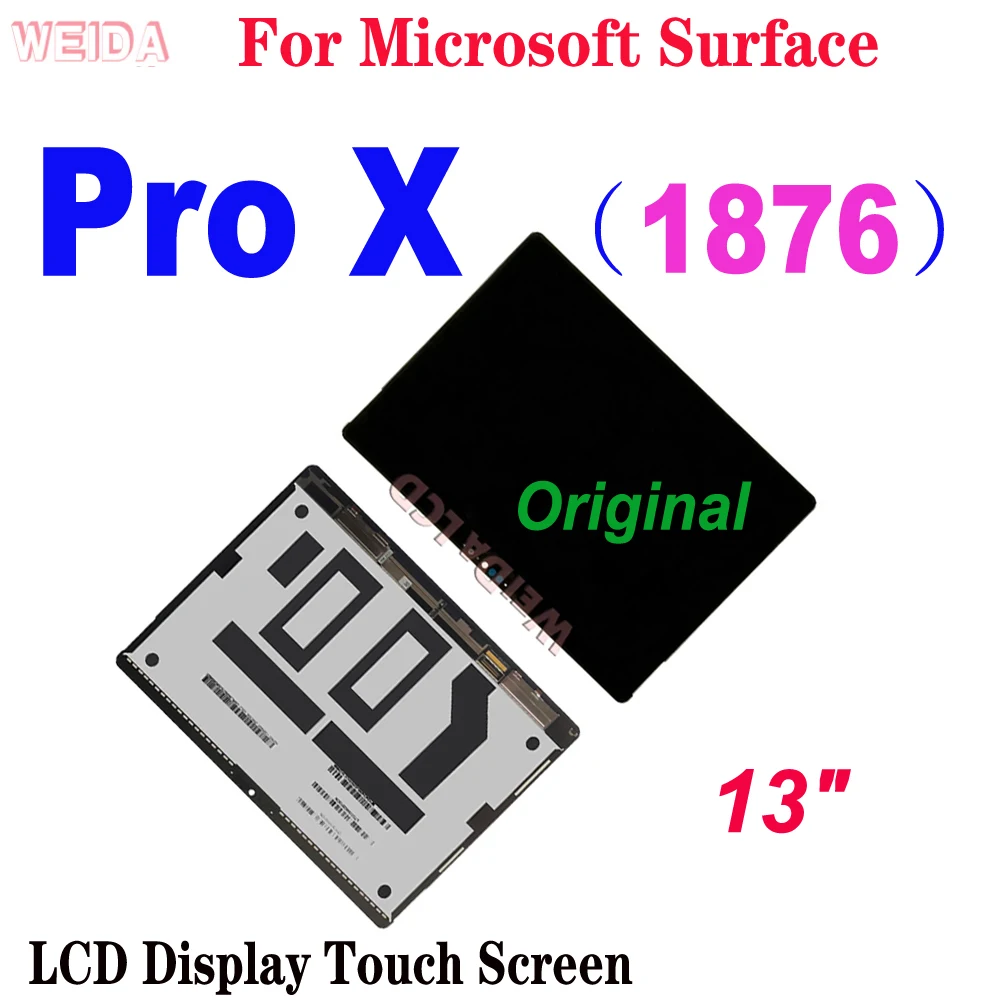 

13" Original LCD For Microsoft Surface Pro X 1876 LCD Display Touch Screen Digitizer Assembly For Surface Pro X LCD Replacement