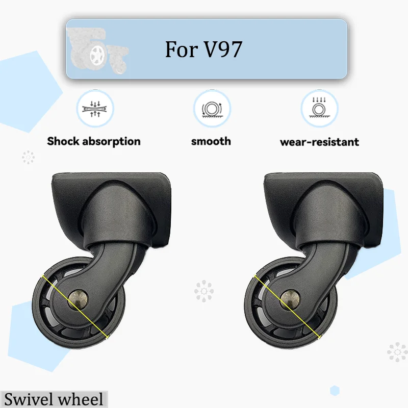 

For V97 Suitcase Silent Replacement Wheels - Swivel Castors Non-Slip & Durable + Easy Tool-Free Installation