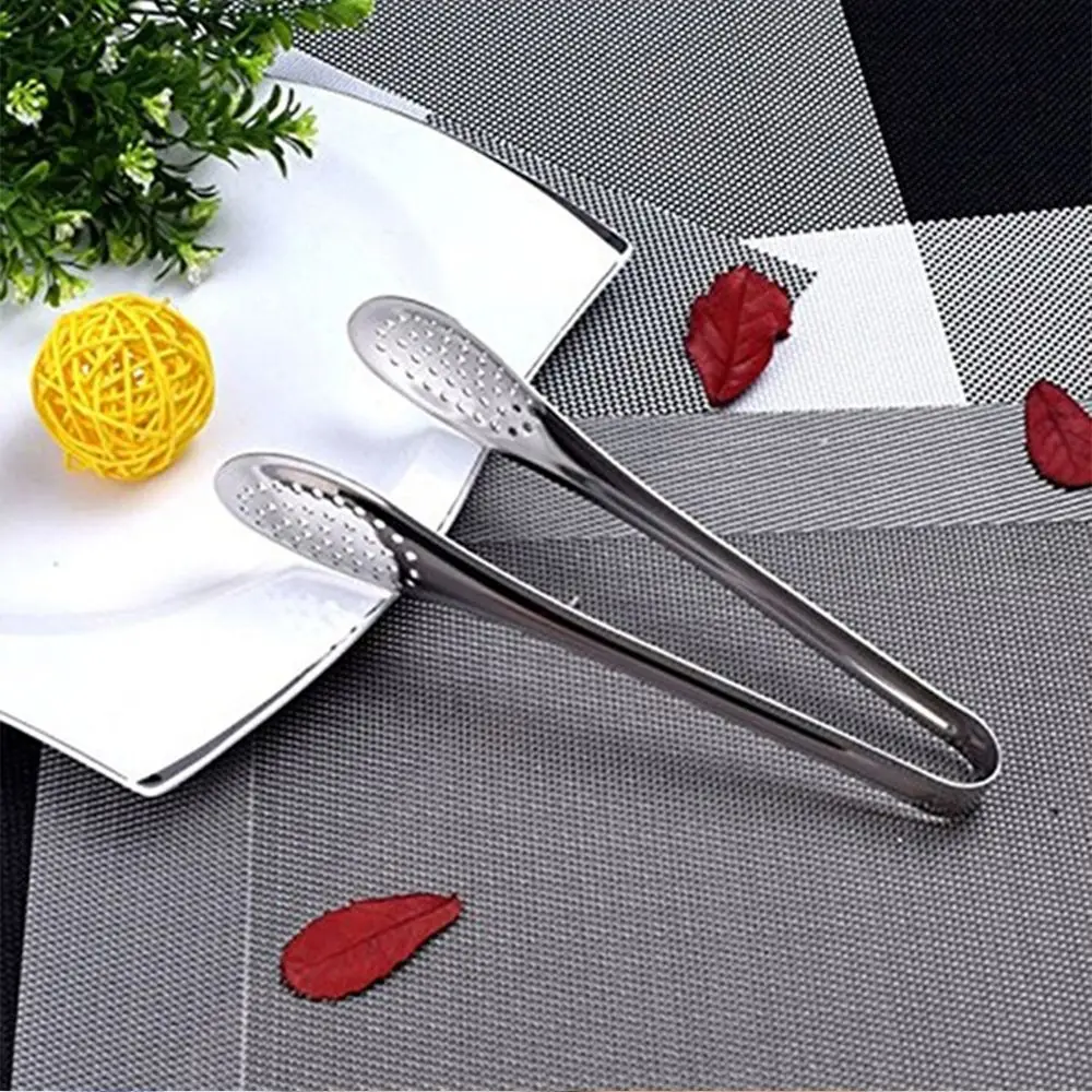 Kitchen Tools Anti-heat Cooking Salad Serving Buffet Clamp Food Clip BBQ Tongs Stainless Steel