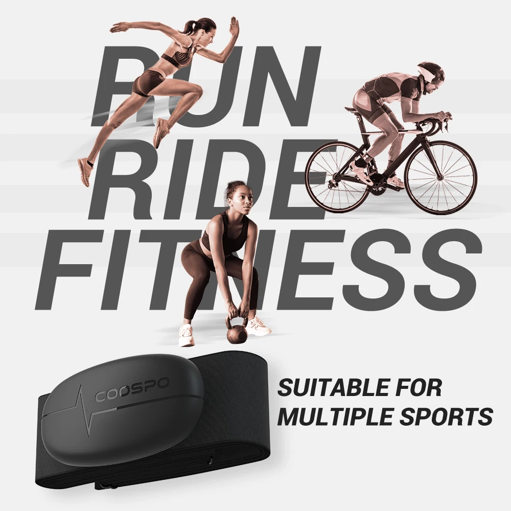 COOSPO H6M Brust-Herzfrequenzmesser-Gurt Bluetooth 4.0 ANT+ Herzfrequenzsensor Wasserdicht für Garmin Wahoo – Detail 5