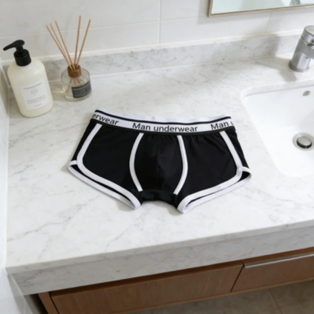

Мужские хлопковые боксеры, дышащее нижнее белье, однотонные боксеры со средней посадкой, удобные мужские трусы, модные шорты