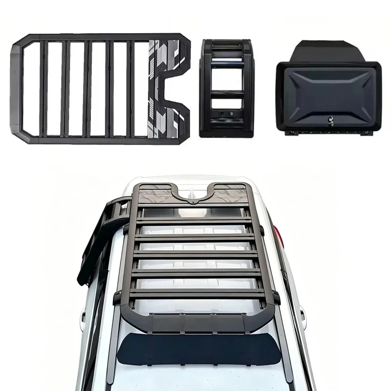 Aluminum Alloy Car Roof Cargo Luggage Rack Baskets Side Ladder Side Box for Lexus LX600 LX700 2022+