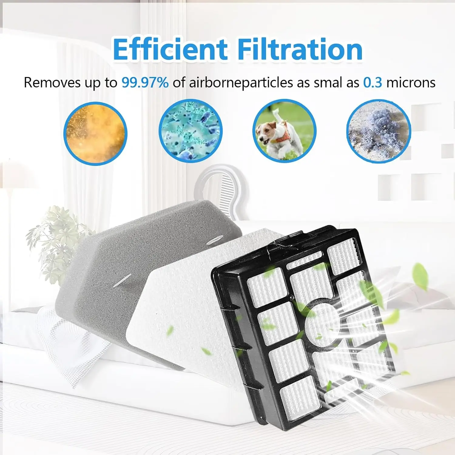 7 عبوات من فلتر HEPA البديل لـ BU3523 BU3521 BU3120 | متوافق مع المكانس اللاسلكية #5
