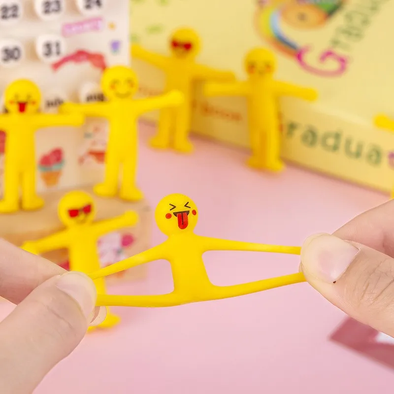 Dehnbarer Gelber Mann Fidget Toy TPR Dehnbares Quetschspielzeug Stressabbau Lustige Biegbare Figur für Kinder Erwachsene ADHS Spielzeug – Detail 5