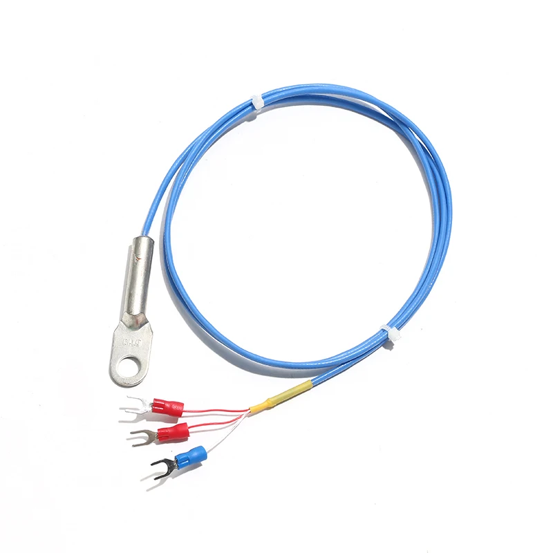 1PC PT1000 Surface Mount RTD Temperature Sensor 8.5mm Hole Cold Press End Probe Patch Type 1M 2M 3M 4M 5M 3-Wire Insulated Fork