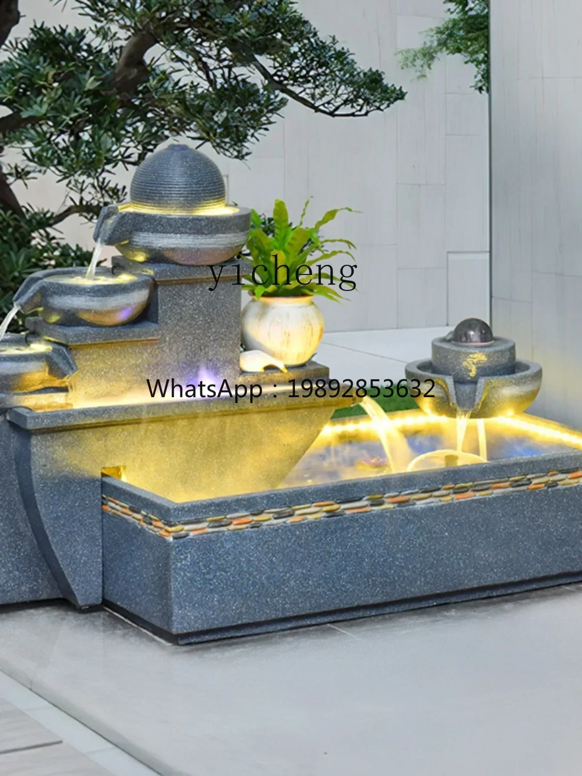 U9 flowing water fountain feng shui ball ornament circulation water feature lucky fish pond courtyard villa