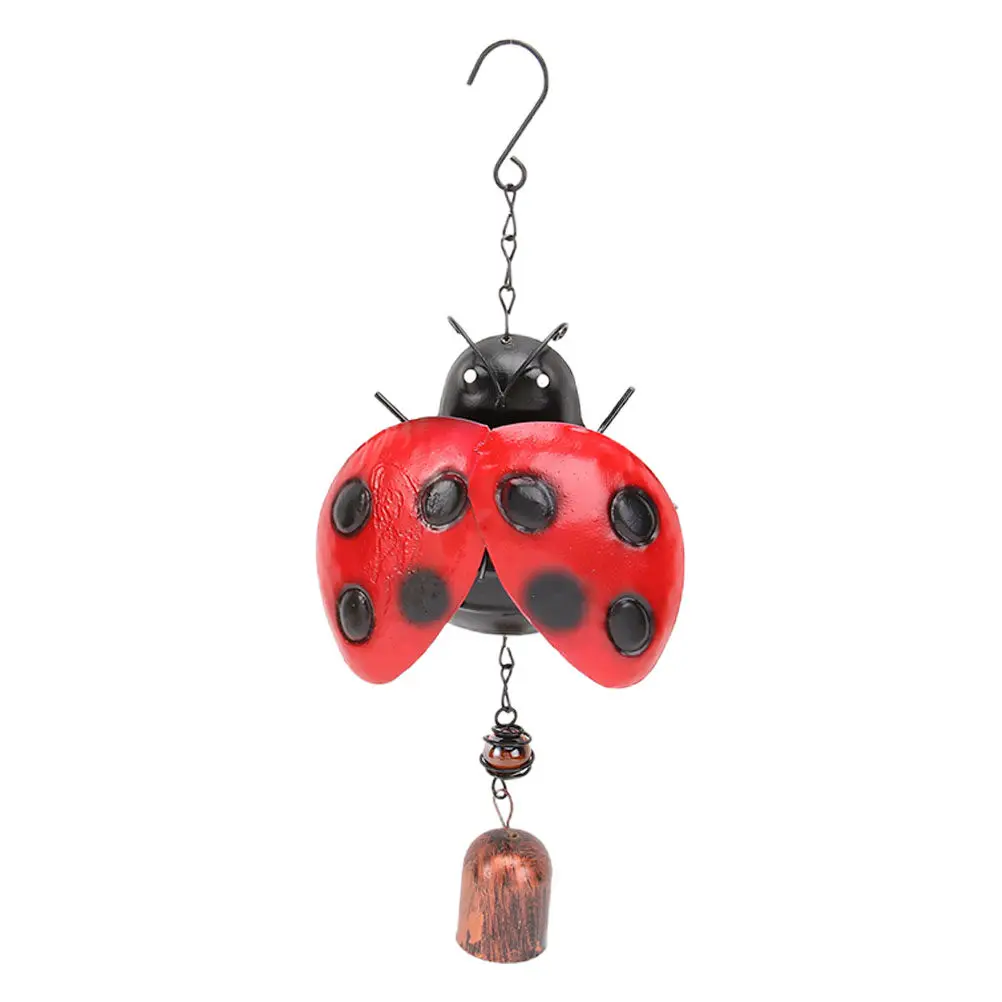 1Pcs Lovely Cartoon Ladybug Honeybee Wind Chimes Iron Hanging Pendant for Living Room Bedroom Cafe Decor Calming Relaxing Sound