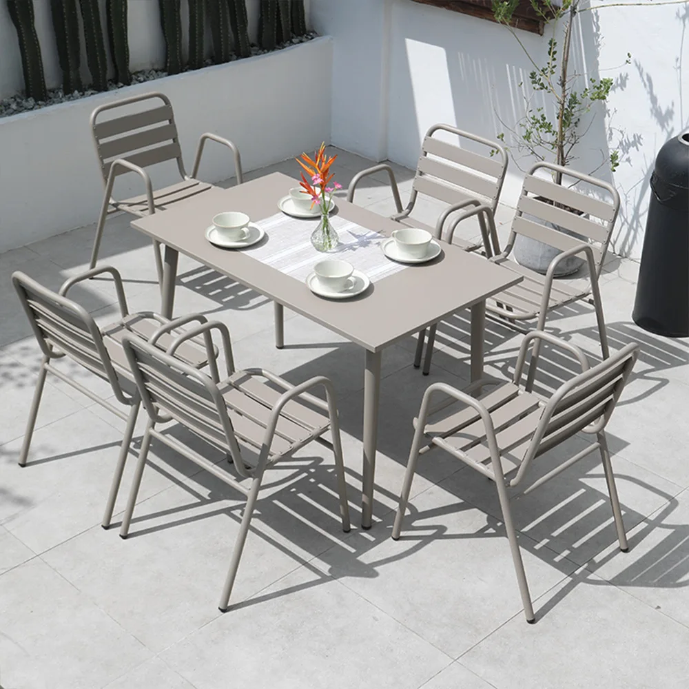 Terrace Outdoor Table And Chair Structure Garden Sun-resistant Leisure Outdoor Courtyard Garden Table Aluminum Outdoor Combinati