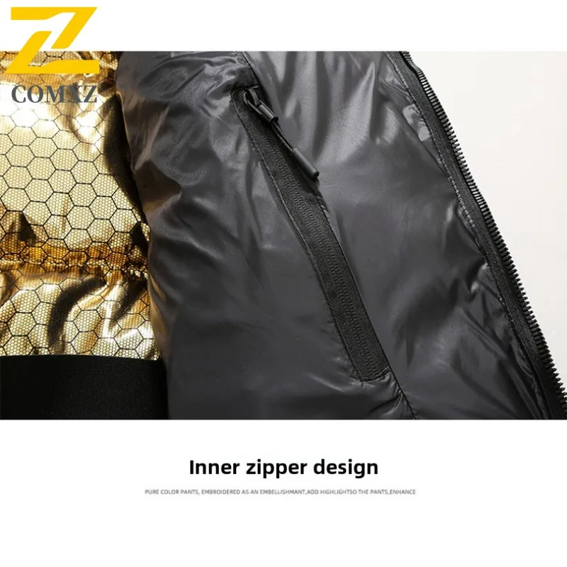 COMXZ Men Winter New Down Jacket Casual Hooded Outdoor Adventure Thick Warm Parka Leisure Everyday Style Lightweight Clothing