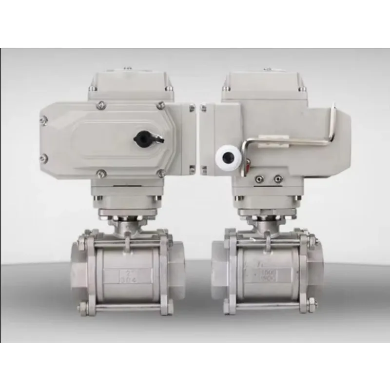 Válvula de bola roscada eléctrica de alto par, AC220V/AC380V, acero inoxidable, DN50-DN80 (2"-3") para sistemas industriales de alta presión