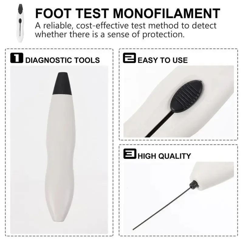 10g Monofilament Pen Nylon Foot Leg Neuropathy Test Monofilament Filament Diabetic Retractable Tester Nerve Skin Needle Probe C3