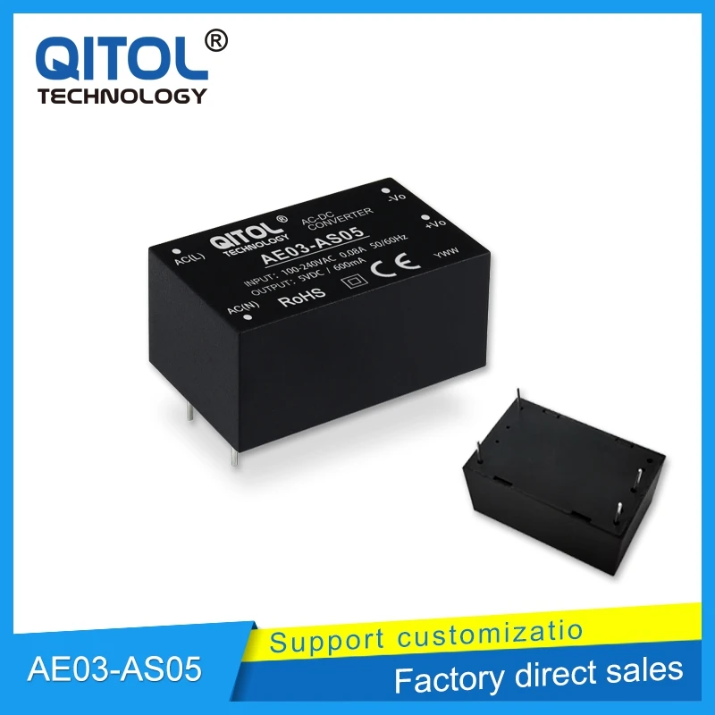 3W AE03-AS12 AC-DC Power Converter 220V to 12V 0.25A Step-Down Switching Supply Compatible with CE/RoHS Modu 5V Output