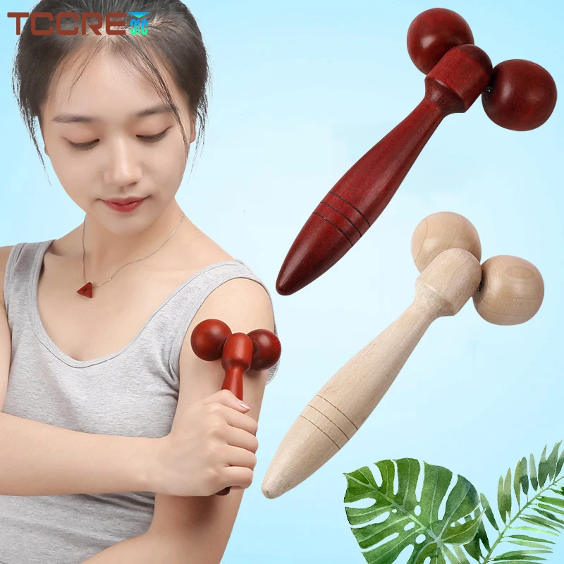 Wooden Face Roller Ball Massager 360 Rotation Thin Face Lifting Wrinkle Remover Massage Tools Neck Chin Massage Slimming