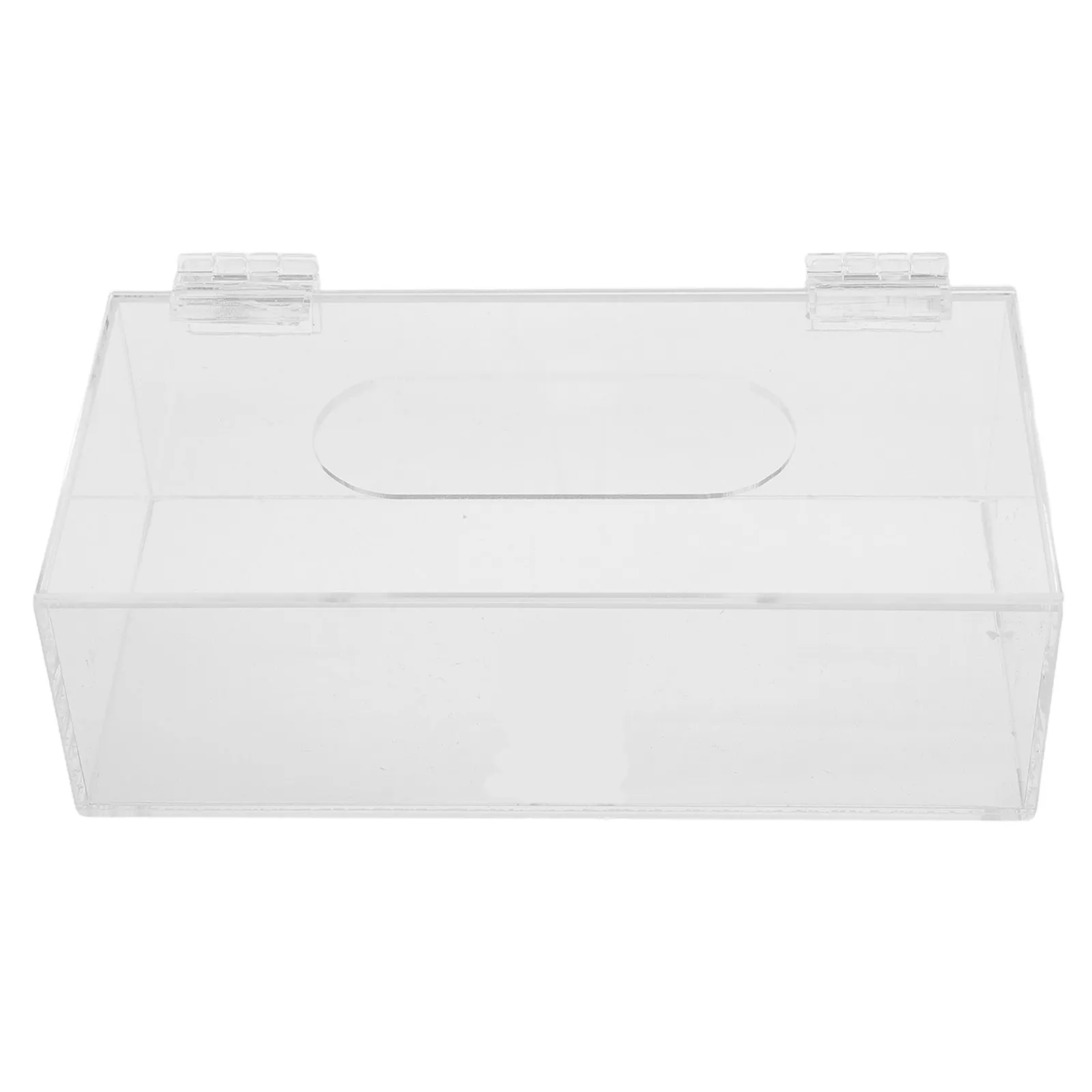Clear Acrylic Mask Storage Box Hinged Lid Compact Face Mask Holder Dispenser 7.9x4x2.6inch Dustproof Organizer for Home Office