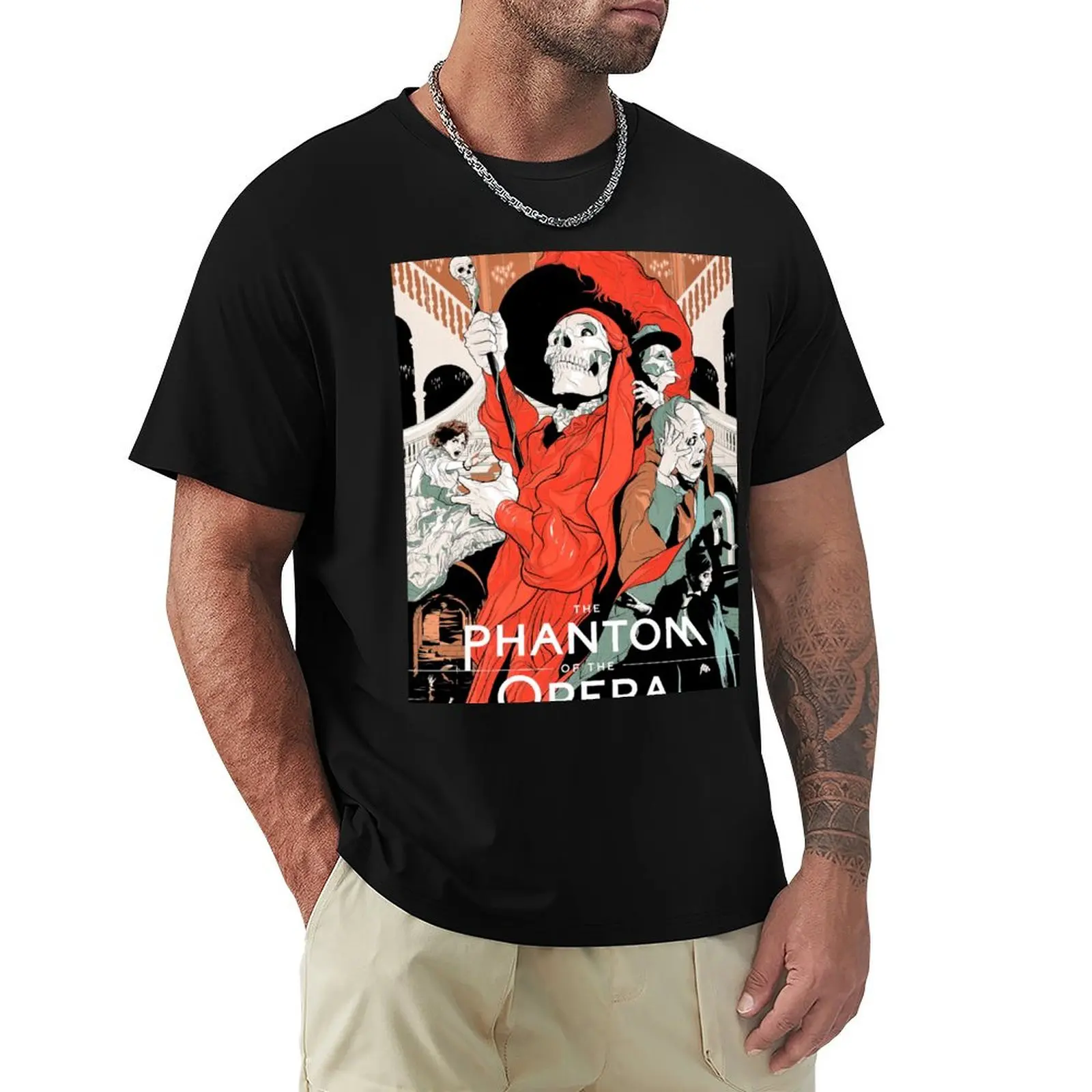 The Phantom Of The Opera - Lon Cheney - The Nu Retro Poster T-Shirt Work Outdoor Short Sleeve Tee