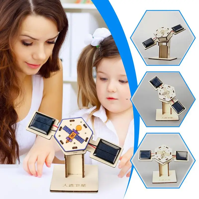 

Panel Solar Satellite Model Satellite Assembly 3D Construction Home Decor Creative School Experiment Toys For Entrance Classroom