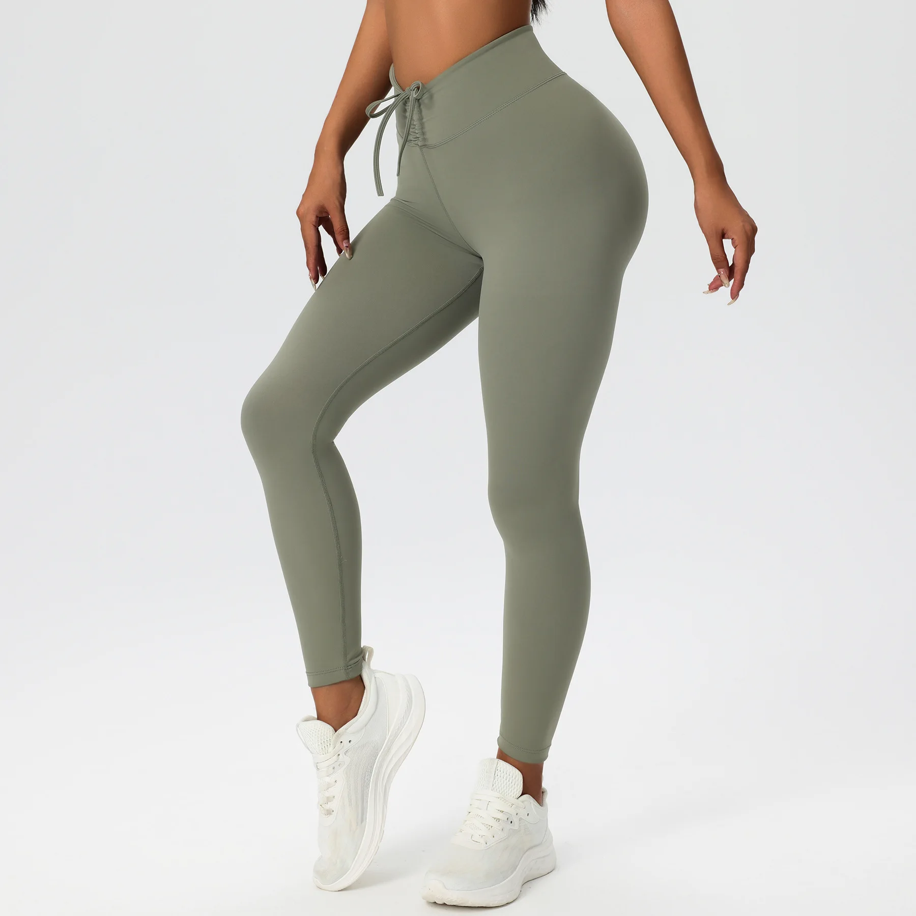 Legginsy fitness Kobiety Sport Wysoka talia Elastyczne Solidne Legginsy do jogi Siłownia Jogging Szybkoschnące Push Up Slim Spodnie Scrunch Butt