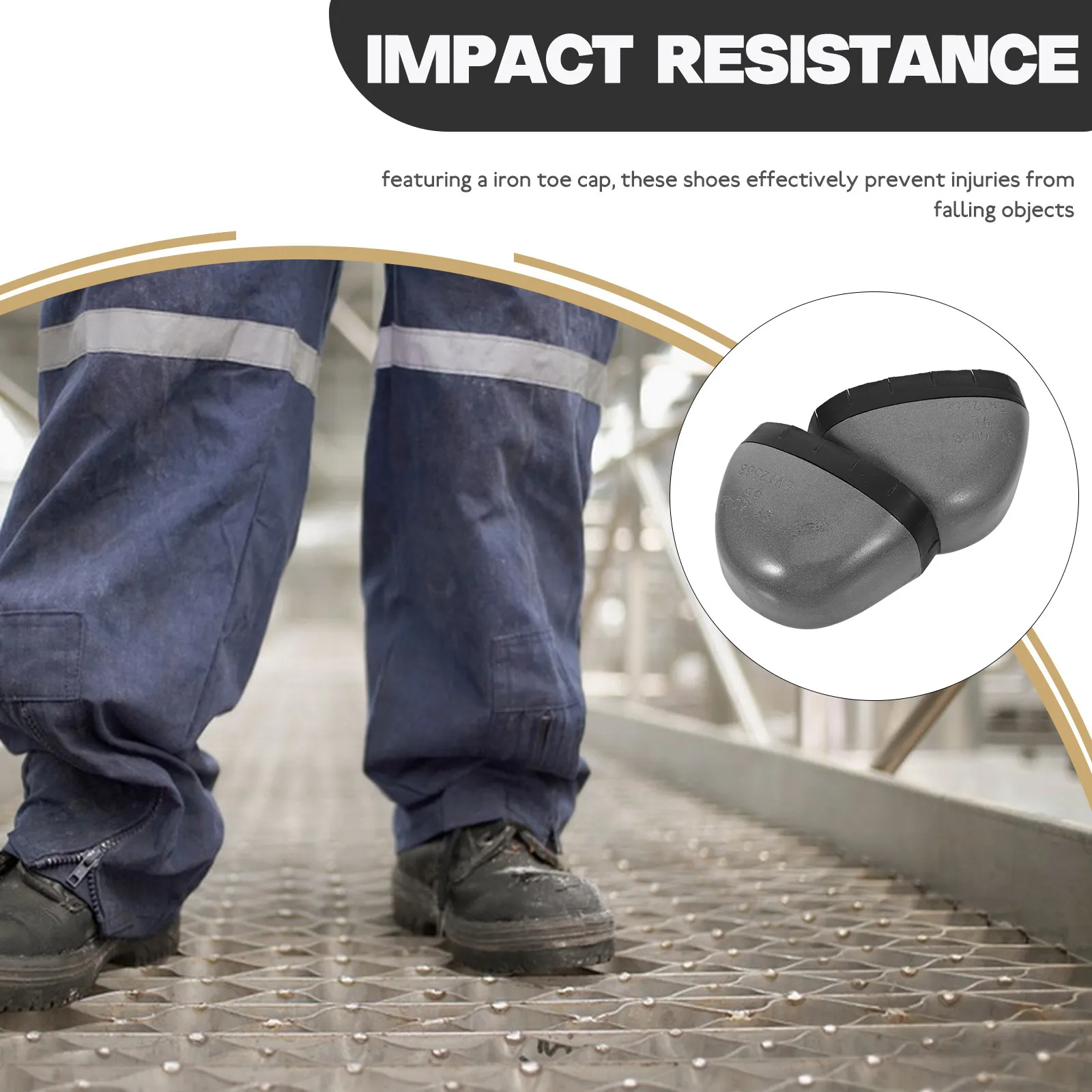 1Pair Steel Toe Inserts for Work Boots High Compression Resistance Metatarsal Protection Electrostatic Protector Cap
