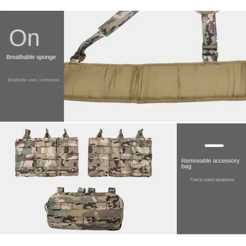 Tactical molle sling bag outdoor tactical equipment camouflage belly bag breathable wearable tactical vest