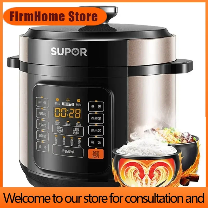 FirmHome StoreSupor Electric Pressure Cooker High Pressure Cooker Household Double Tank 6L Large Capacity Multi-function 5-8 Peo