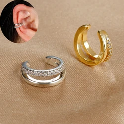 1PC Stainless Steel Zircon Clip Earrings Female Buckle Ear Cuff No Piercings Fake Cartilage Ear for Women Fashion Jewelry