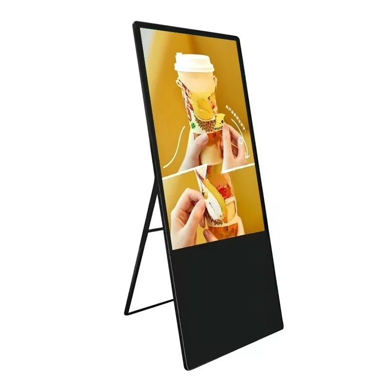 32 Inch Diode LCD Poster Display Touch Menu Board Kiosk Tilt Foldable Bracket Capacitive Touch Screen Indoor Advertising