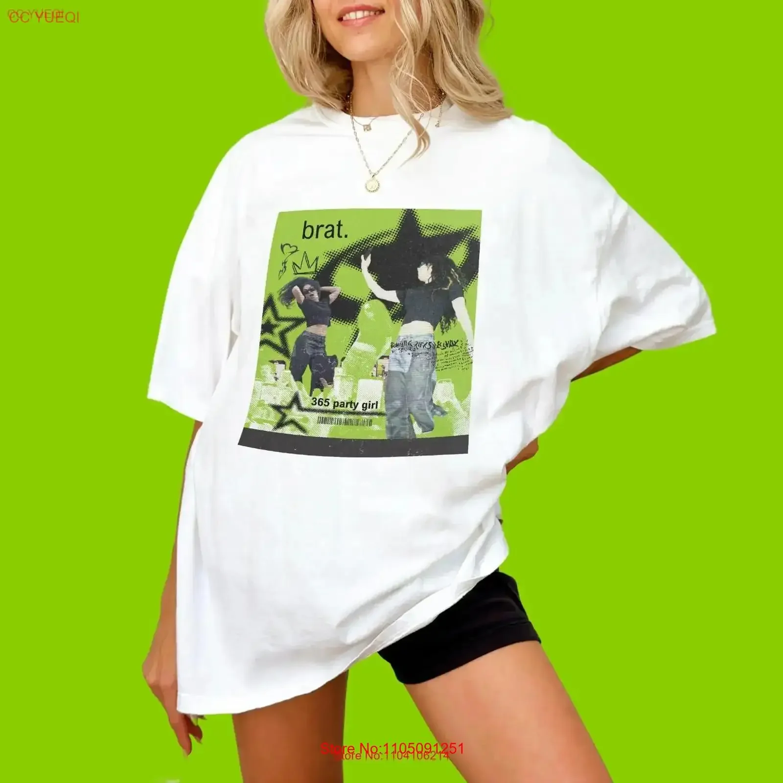 

Brat T Shirt Charlie xcx Fans Y2K Aesthetic Print Cool Girl Style Summer Oversized Loose Fit vintage Washed