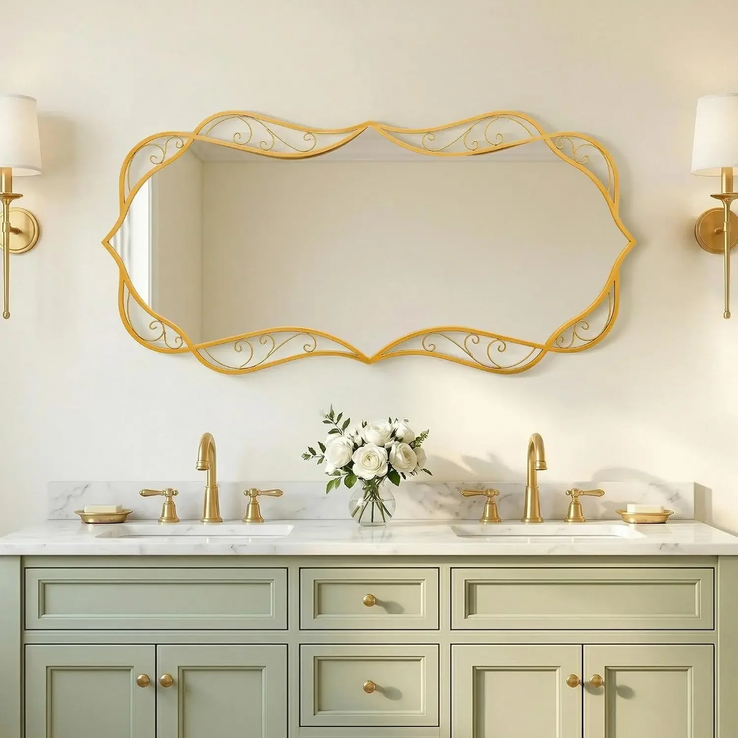 Large Gold Wall Mirror: 24