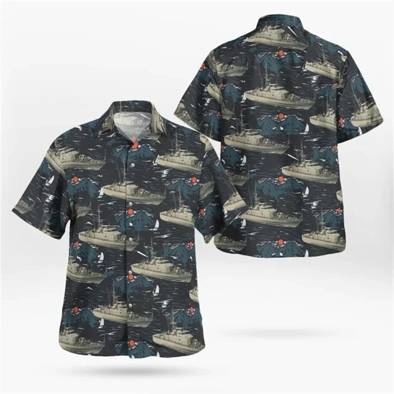 Fashion Men\'s Hawaiian Shirt Male Casual Colorful Printed Beach Aloha Shirts Short Sleeve Oversized Camisa Hawai Hombre Clothing