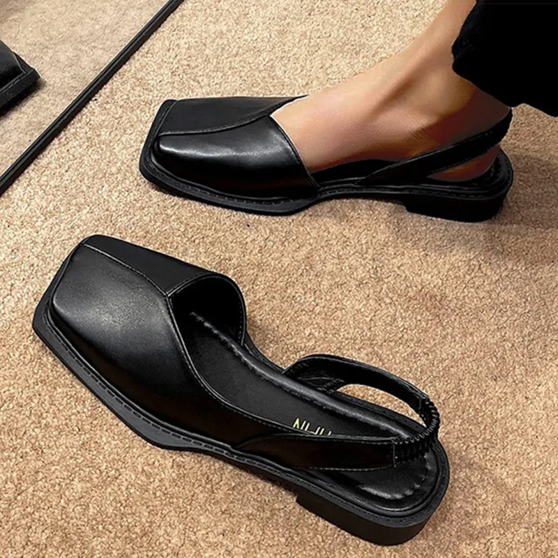 Women Sandals Elegant Women\'s Sandals Summer 2024 Low Heels Sandals Slip On Summer Shoes For Women Trend Heeled Sandalias Mujer